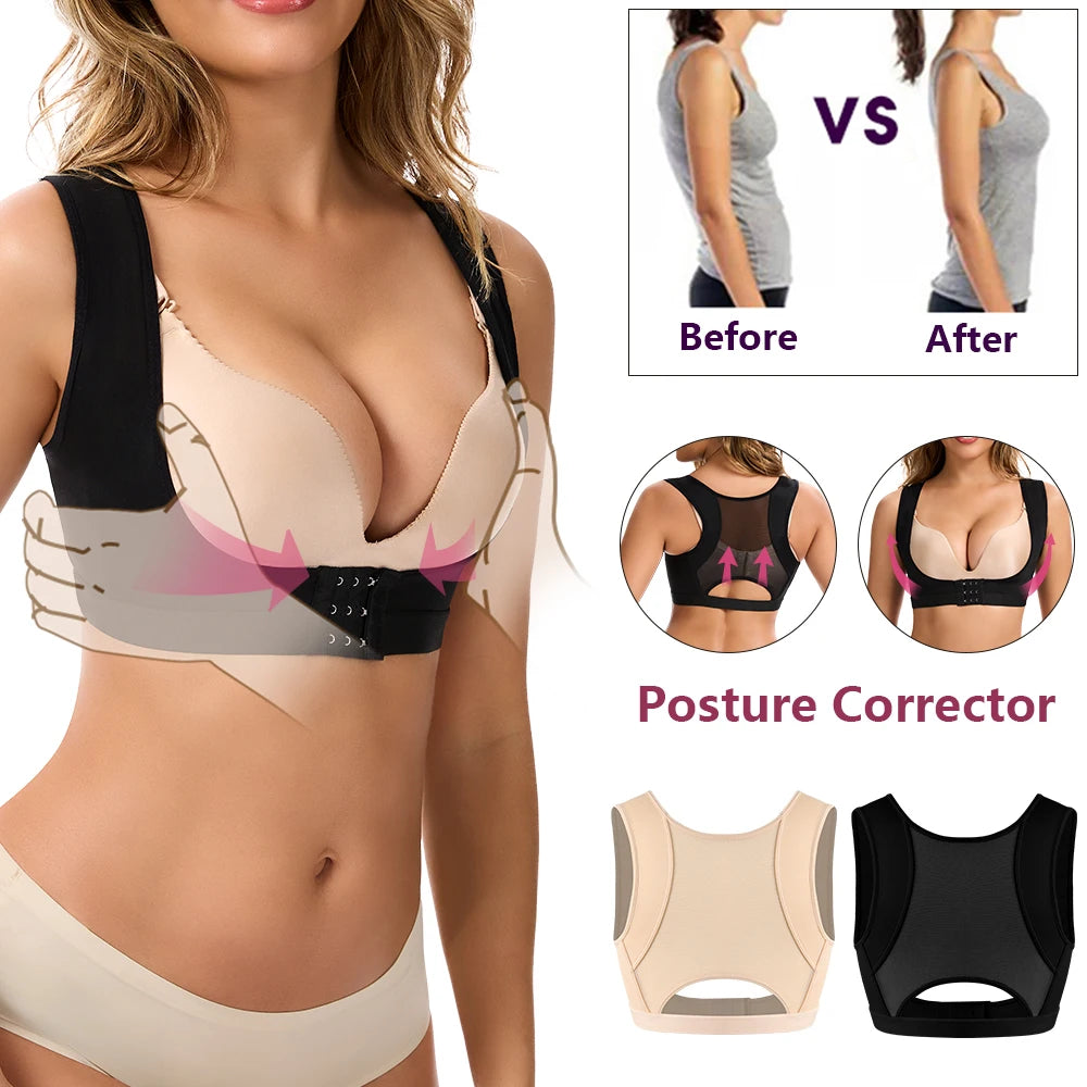 Women Shapewear Top with Built-in Bra & Posture Corrector