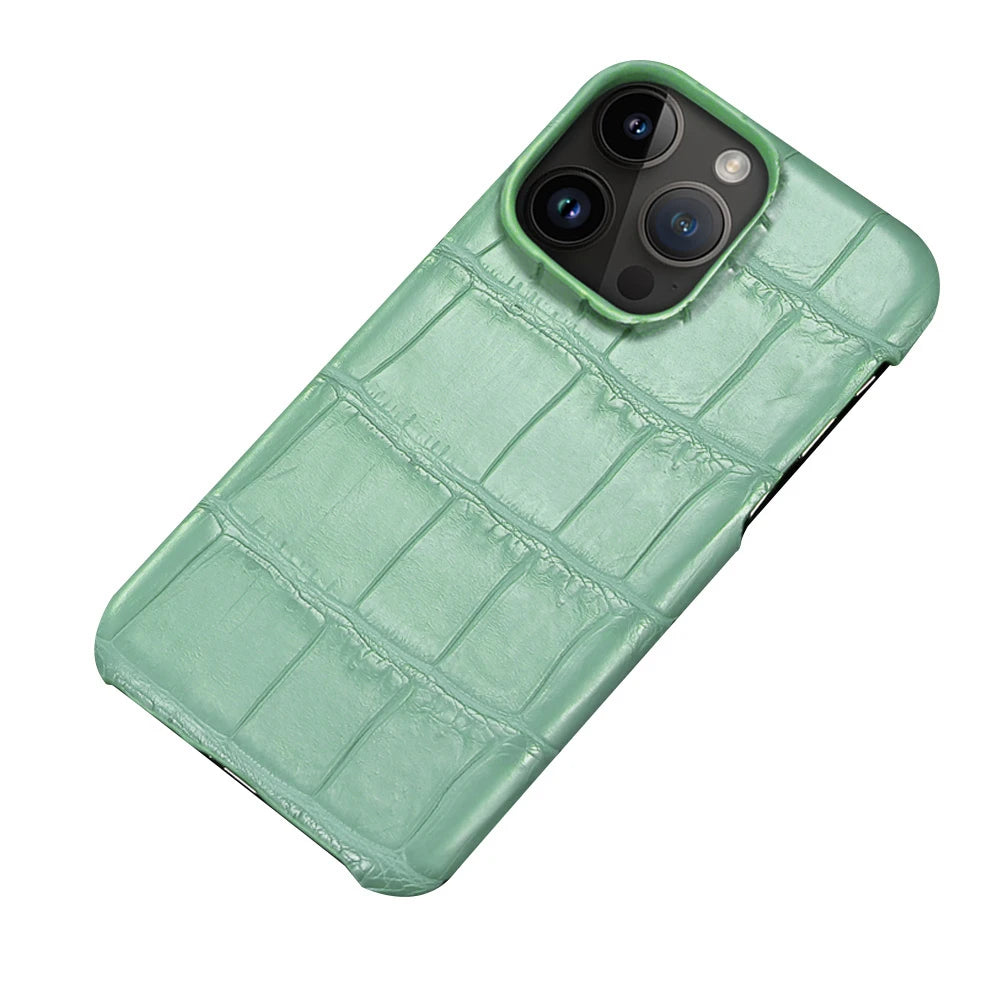 Crocodile Real Leather Cases for iPhone 16 15 Pro Max 14 pro max Genuine Leather Fundas Back Bover
