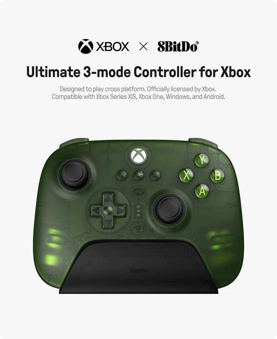 Wireless Gaming Controller with Hall Effect Joysticks for Xbox and PC