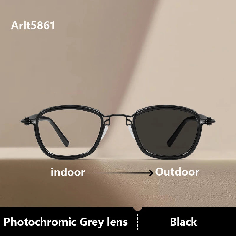 Vintage Square Titanium Acetate Eyeglasses Frame