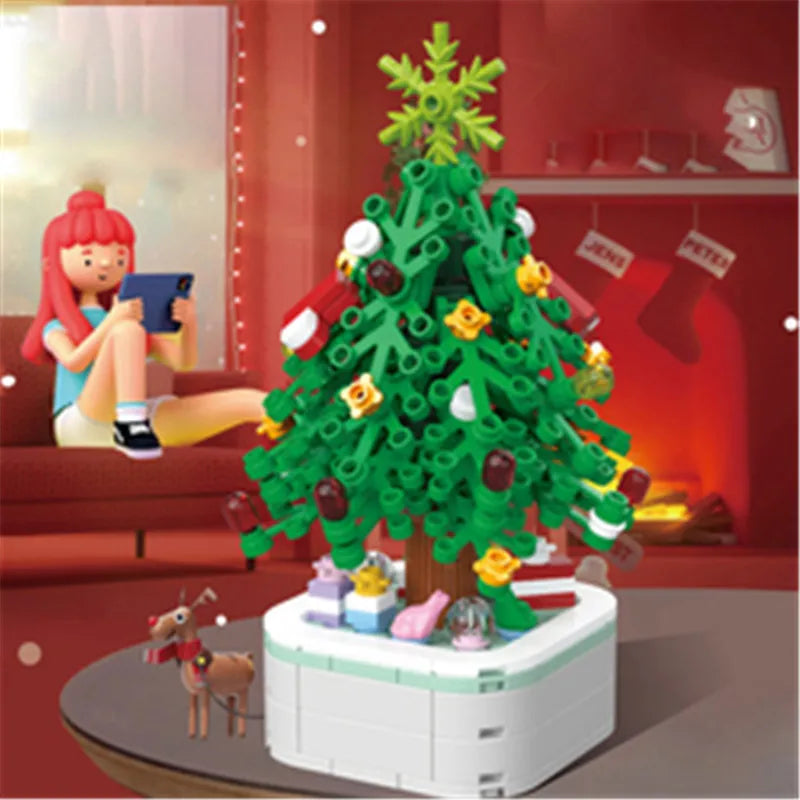 211pcs Creative Series Christmas Tree DIY Building Blocks, Educational Learning Science Bricks Halloween Gifts Toys for