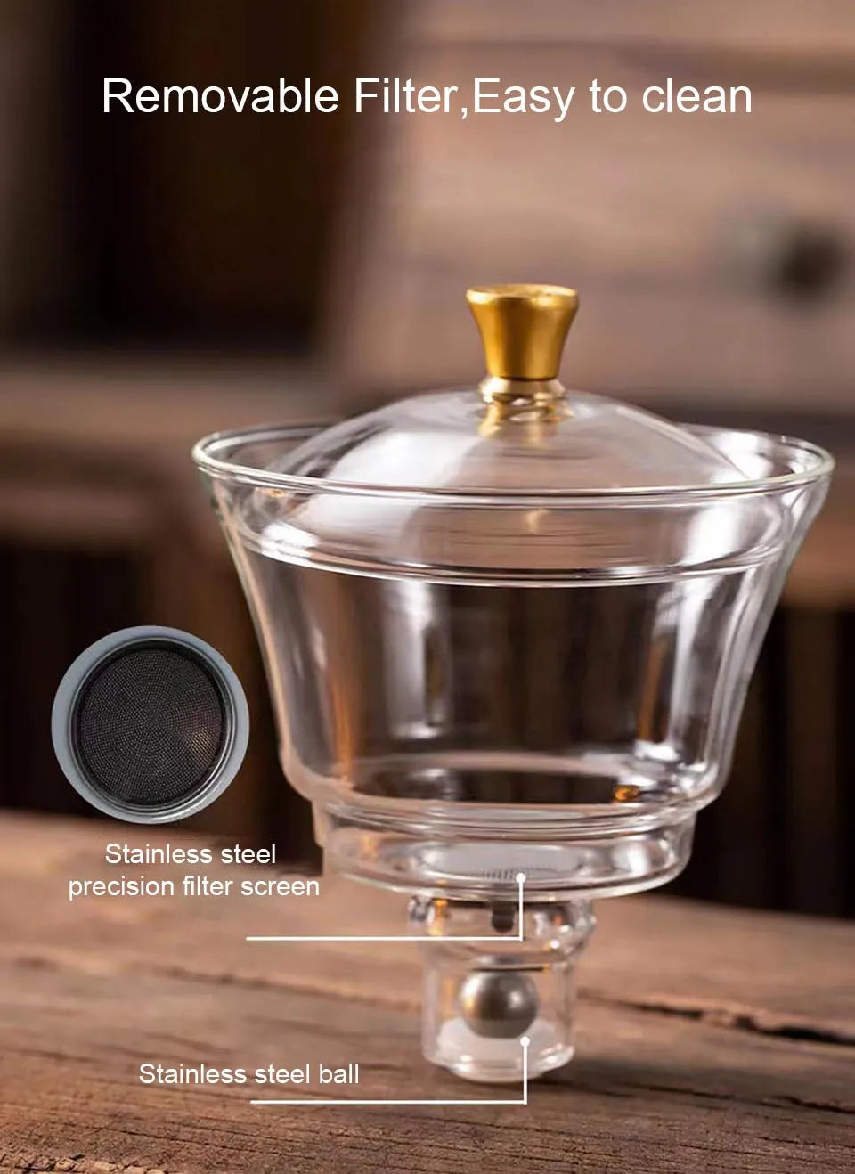 Dragon Glass Teapot  Diversion Rotating Cover Bowl Water Tea Cup Purer Oolong Drinkware Tea