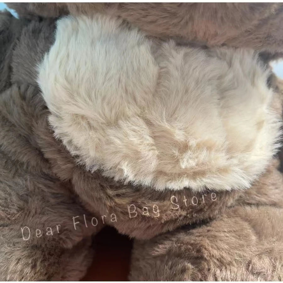 Y2K Cute Brown Bear Plush Backpack Soft Shoulder Bag