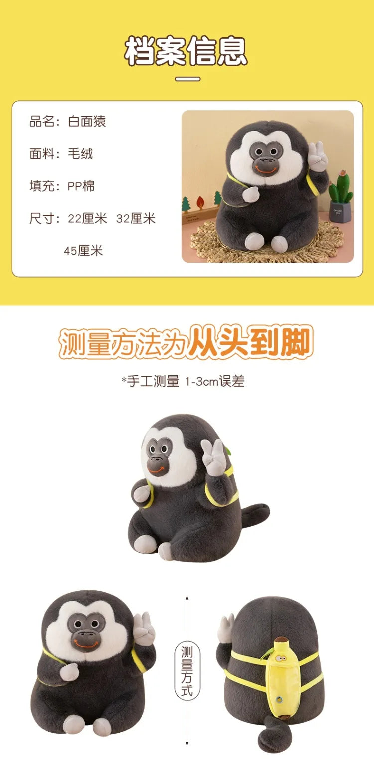 Ugly Cute Monkey Plush Stuffed Doll Banana Pillow Toy