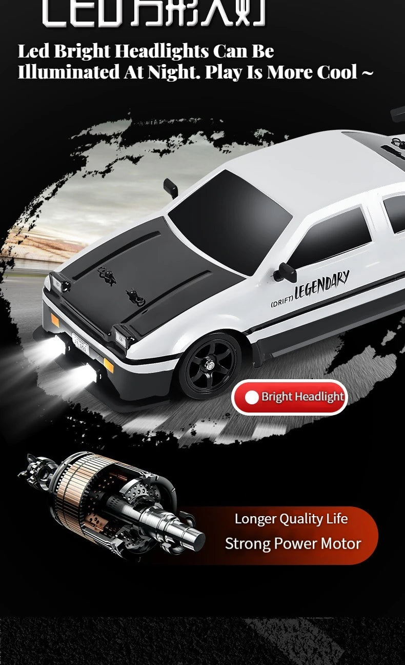 AE86 RC Drift Car 1 to 16 Scale 4WD High Speed Racing Car With Light And Spray
