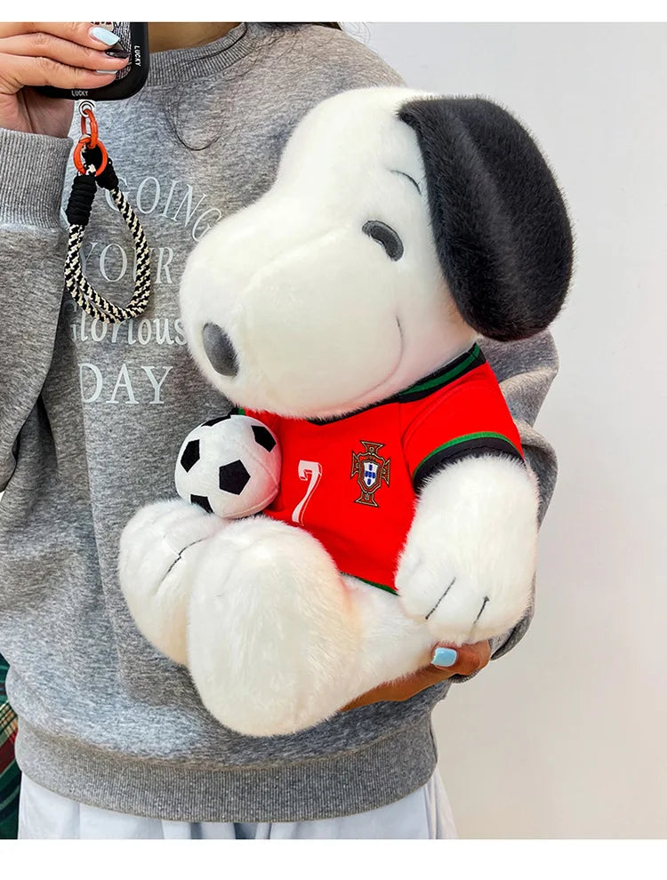 Kawaii Stuffed Doll Snoopy Football Plush Toy Cute Anime Character Stuffed Animal for Kids Birthday Gift and Cartoon Collection