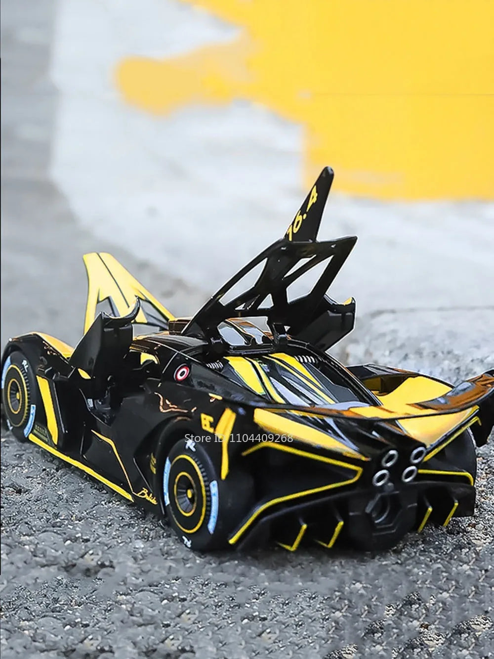 1:24 Scale Bolide Atlantic Car Model Toy Alloy Body Rubber Tire Shock Absorption Vehicle Models Sound&Light Ornaments Gifts