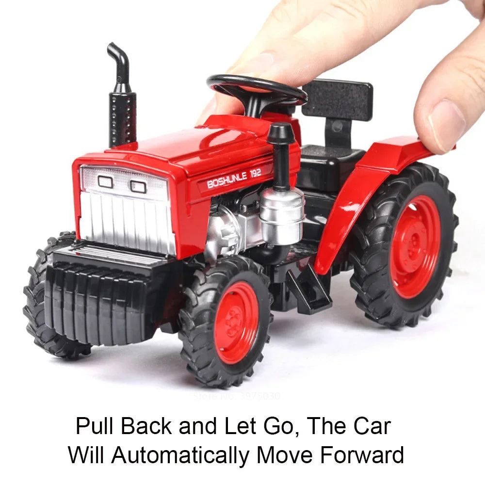 1/32 Scale farm Tractor Alloy Toy Model Car Diecast with Light Music Rubber Tires Tractors Vehicles