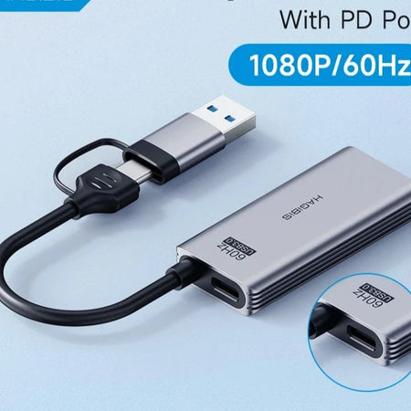 USB 3.0 Video Capture Card With PD Port Fast Charging For iPad HDMI to USB/Type-c Gaming Live Streaming Video Recorder