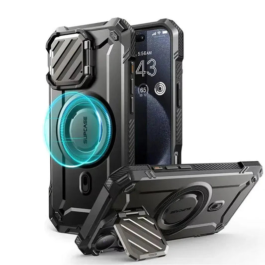 For iPhone 16 Case 6.1" 2024 UB Mag XT Heavy Duty Rugged Strong  Phone Case with Camera Cover Kickstand
