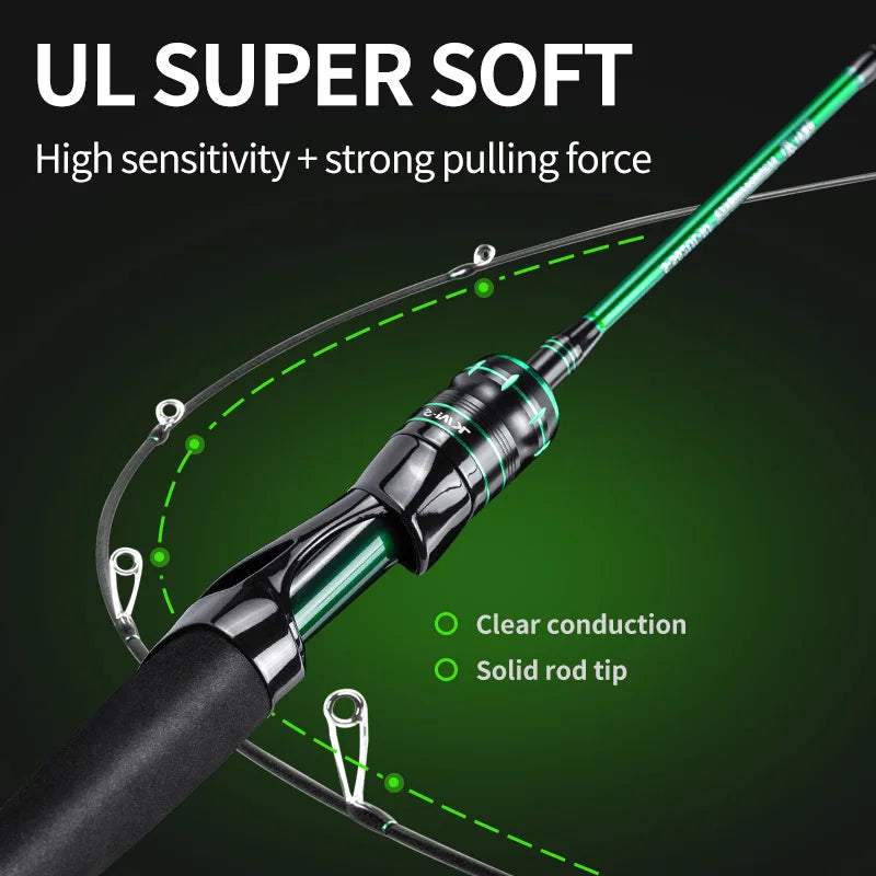 Fishing Rod 1.68m 1.8m UL 2 sections Supre Soft Spinning Rod For Fishing Baitcasting Rod Feeder Lure Rod Ultra light