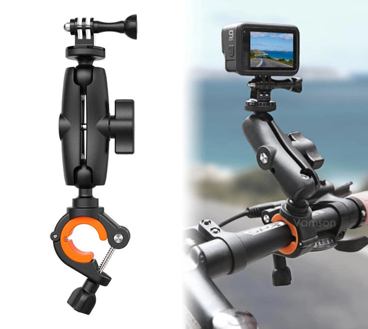 for Gopro Accessories Handlebar Mount with 360 Degree Rotation Adjustable Clamp Holder for Gopro DJI Insta360 Smartphones