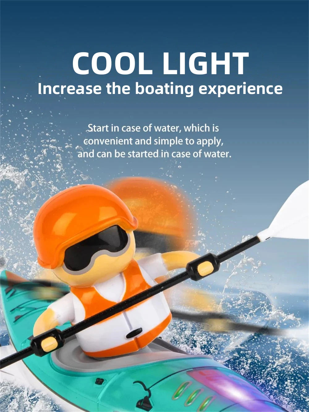 Rc Boat Kayak Racing Ship 2.4G Remote Control Rowing Boat Paddling Water Competition Games Summer Outdoor Toy for Boys Gift