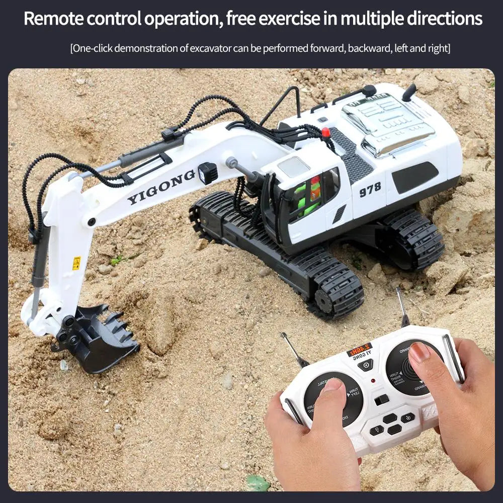 RC Remote Control Toys Cars Excavator Bulldozer Dump Truck 2.4G High Tech Vehicle Engineering Cars Model For Boys Birthday Gifts