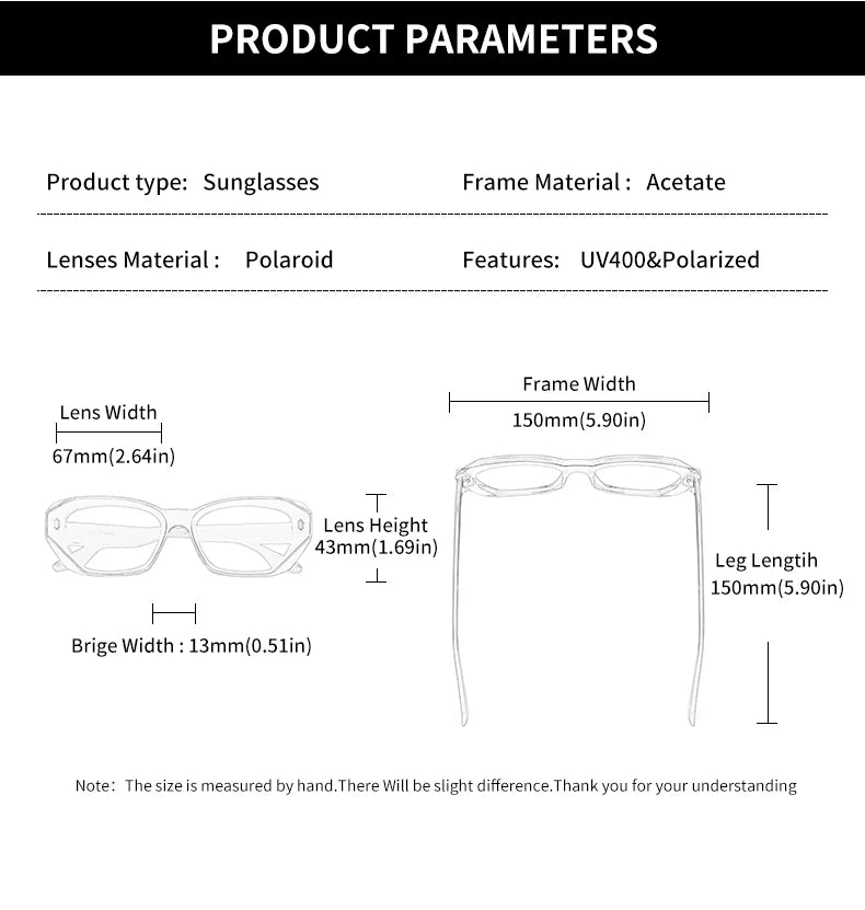 Cat Eye Acetate Polarized UV400 Fashion Sunglasses for Women Luxury Party Eyewear