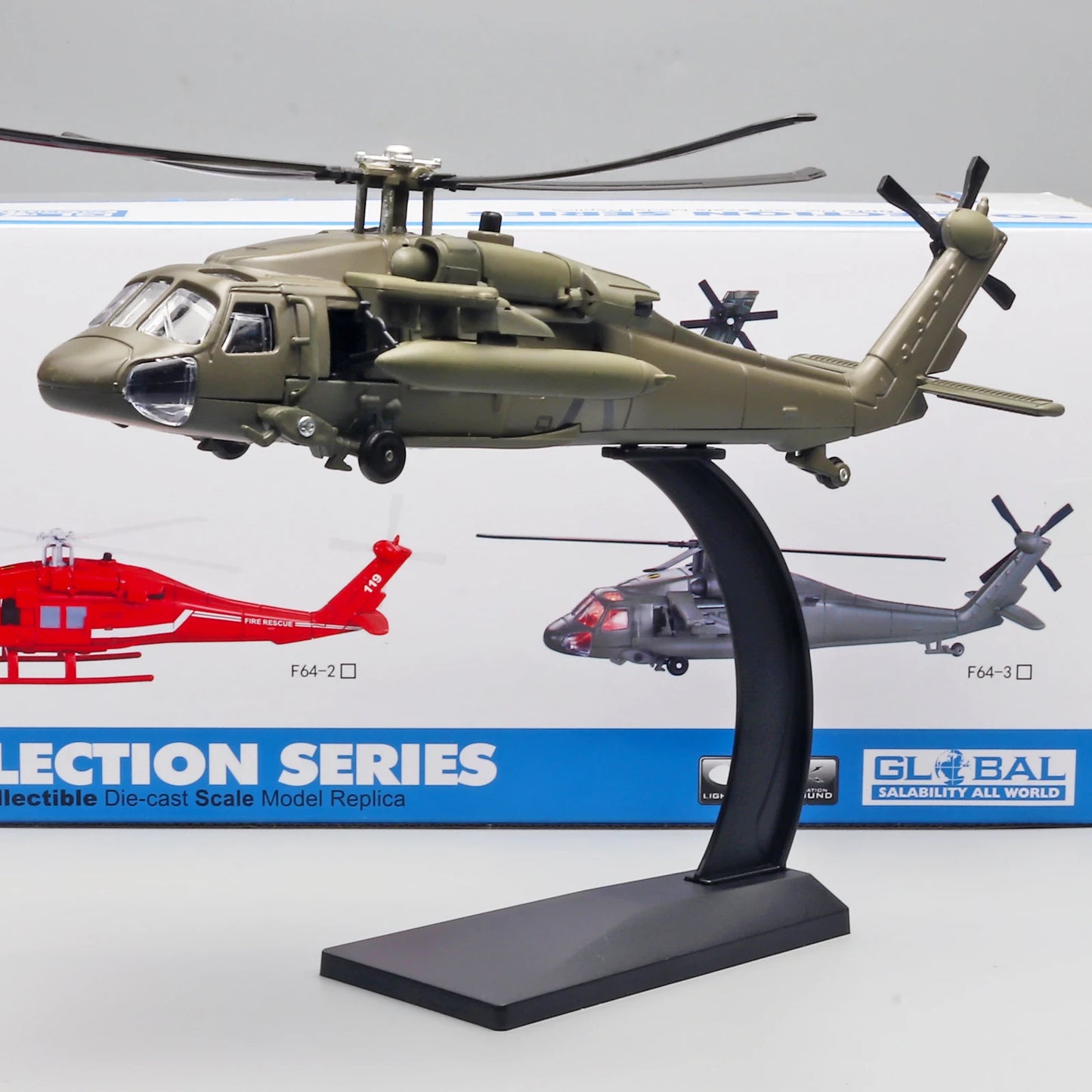 Black Hawk Helicopter Alloy Model with Sound & Light