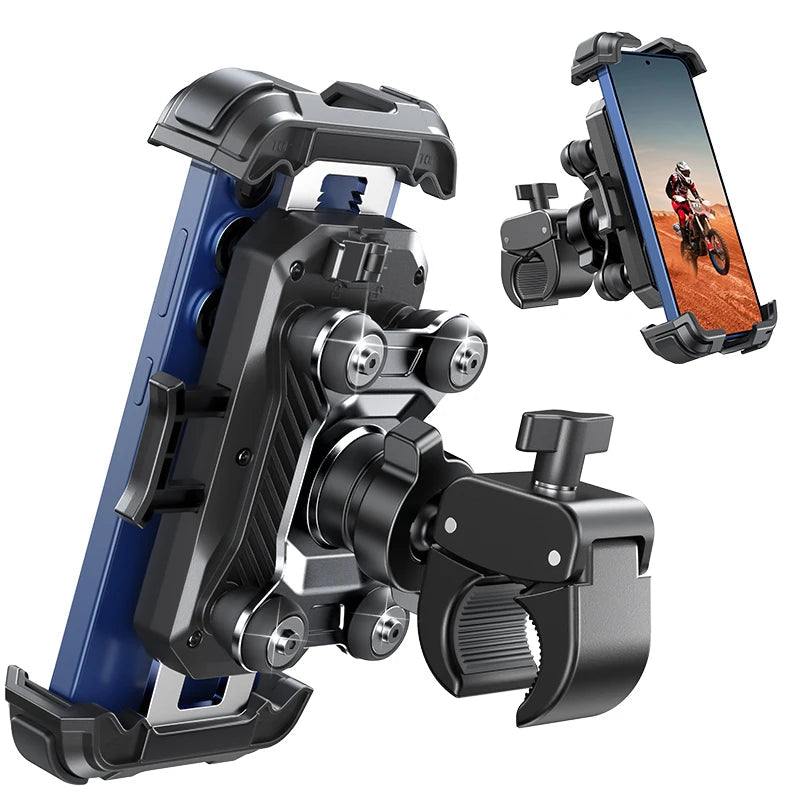 Motorcycle Phone Mount Anti Vibration Phone Holder for Motorcycle Handlebar Bike Phone Mount for iPhone for 4.7-7”Phone
