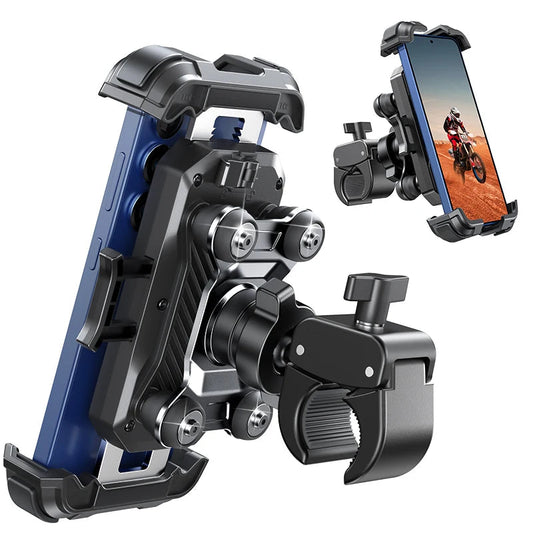 Motorcycle Phone Mount Anti Vibration Phone Holder for Motorcycle Handlebar Bike Phone Mount for iPhone for 4.7-7”Phone