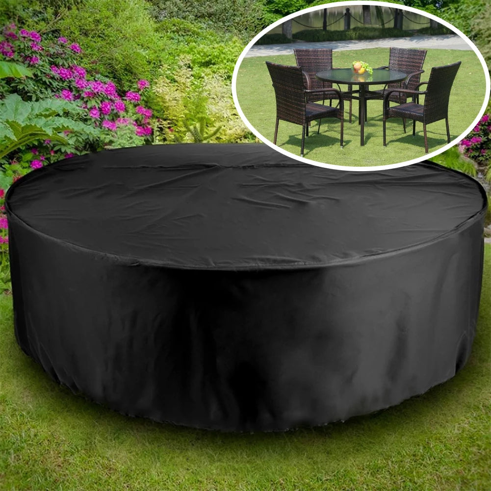 Round Outdoor Garden Furniture Cover Waterproof Patio Table Chair Sofa Dustproof Rain Snow Protector