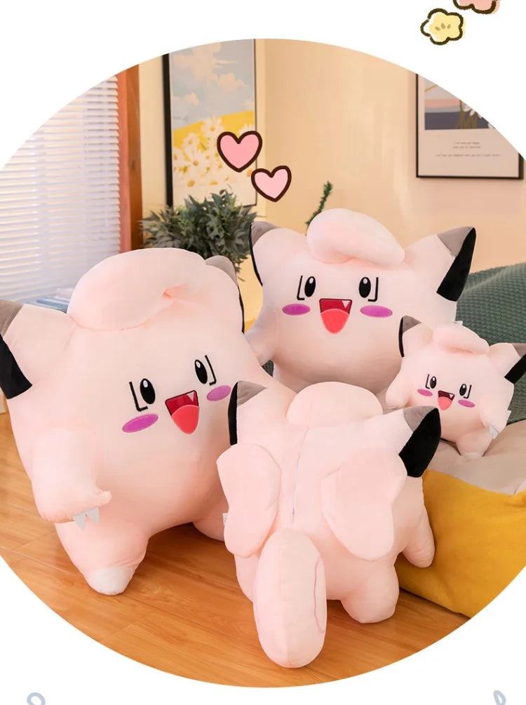 Pokemon Kawaii Clefairy Plush Toy Stuffed Doll Digital Monster Pikachu Cute Kids Birthday Xmas Gift for Boys Girls Sofa Pillow
