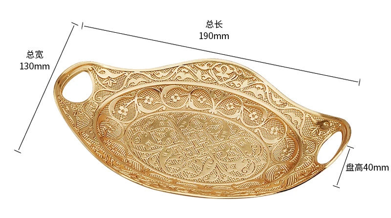 Pretty Gold Peacock Fruit Plate Luxury Zinc Alloy Tray Delicate Storage Plate for Candy Trinket Jewelry Snack Serving Home Decor