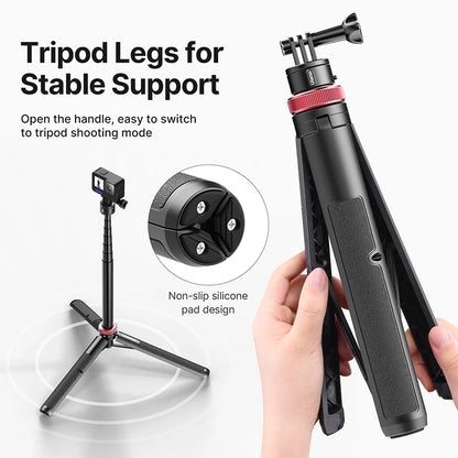 1.4M Extendable Tripod for GoPro Hero 12/11/10/9/8/7/6/5 Insta360 Magnetic Quick Release Tripod Accessories