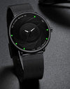 Minimalist Men's Fashion Watches Ultra Thin Stainless Steel Mesh Belt Quartz Wrist Watch Men Casual Leather Clock