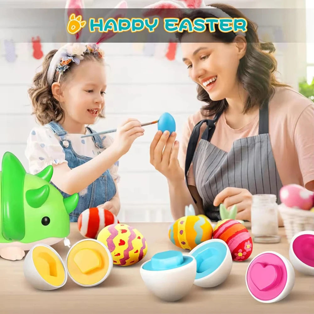 Eggs Toy 3D Puzzle Montessori Learning Education Math Toys Shape Match Smart Game For  Educational Easter Gifts