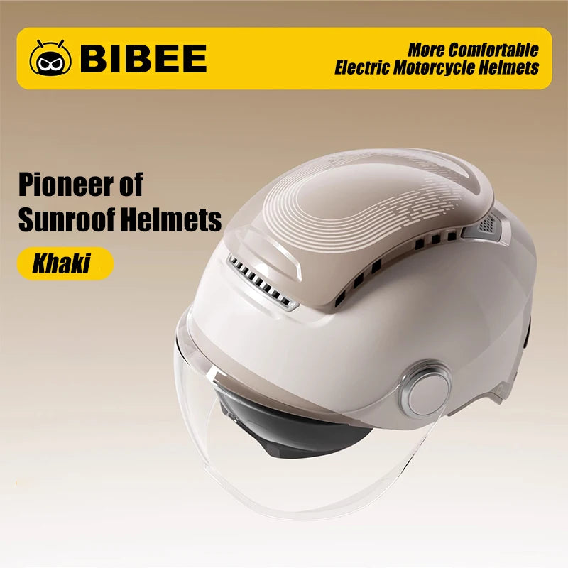 Open Face Electric Bike Helmet With Dual Visor