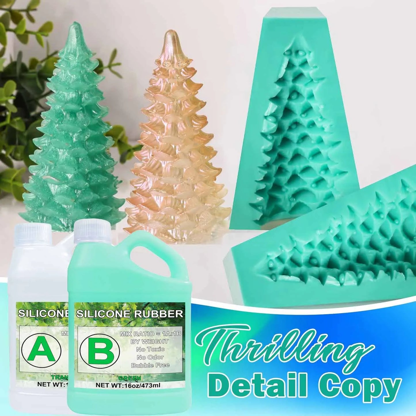 Silicone Mold Making Kit – Easy-Mix Flexible Platinum-Cured Silicone for Resin Casting Molds