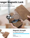 Flip Leather Wallet Case for iPhone 16 15 Pro Max 14 Plus 16E Magsafe Magnetic Detachable Card Slot Holder Cover