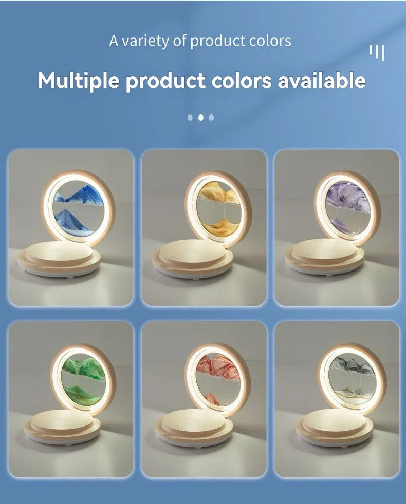 three in one folding sand painting bedside table lamp multifunctional wireles charging Bluetooth sound system music