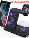 4 In 1 Wireless Charger Stand For iPhone 15 14 13 12 Samsung S23 S22 Ultra Note Galaxy Watch Foldable Fast Charging Station Dock