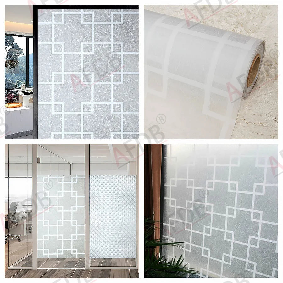 Window Film Privacy, Stained Glass Film, Frosted Opaque Glass Clings, Sun Blocking Vinyl Window Stickers for Door Home Office