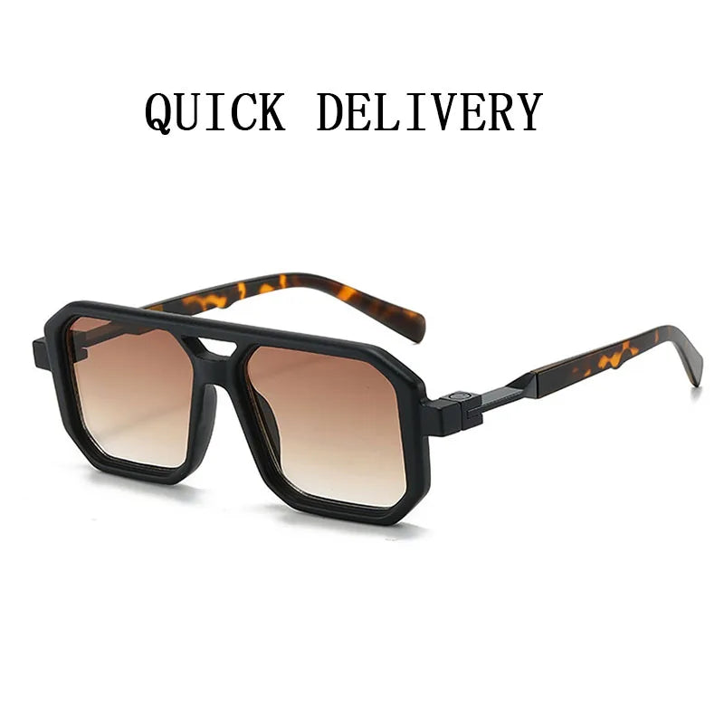 Vintage Square Sunglasses With UV400 Protection