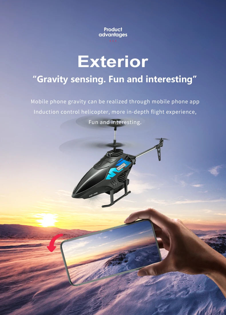 4DRC M6 Remote Control RC Helicopter with 4K Camer Altitude Hold Drone 2.4GHZ 4CH Aircraft for Adults Birthday Gifts Toys
