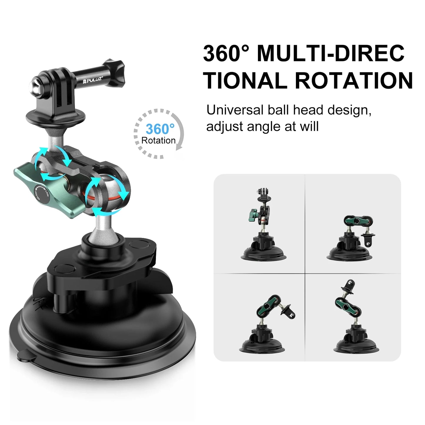 Magic Arm Strong Suction Cup Aluminum Alloy Mount for Gopro DJI and other Sports Action Cameras