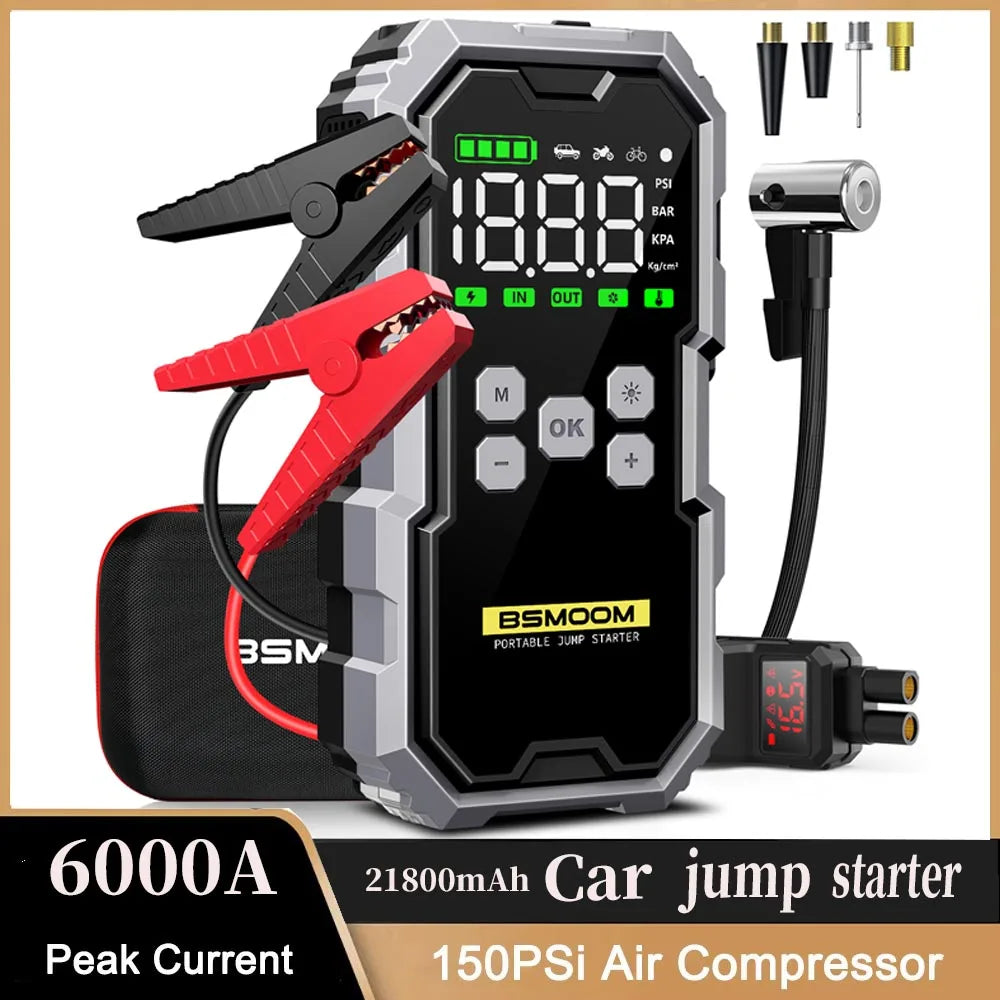 Car 6000A Portable 12V Jump Starter Power Bank 12V Auto Battery Charger Booster Starting Device