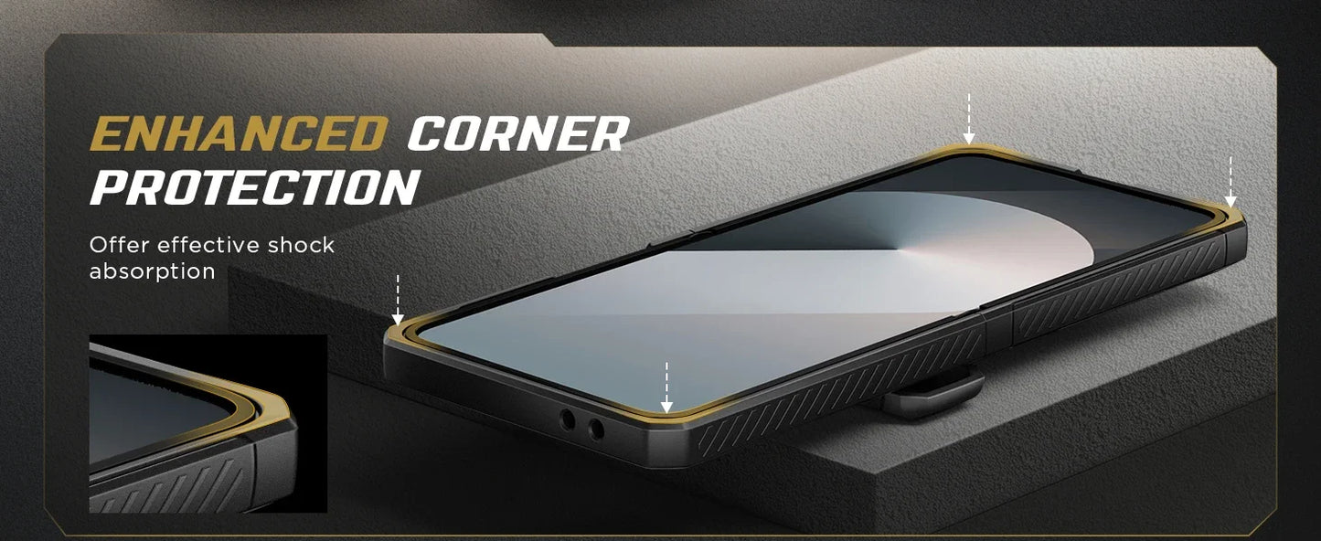 For Z Flip 7 FE/Z Flip 6 Cases Built-in  Ring Stand with Magsafe Full Coverage Hinge Protection Screen Protector Cover