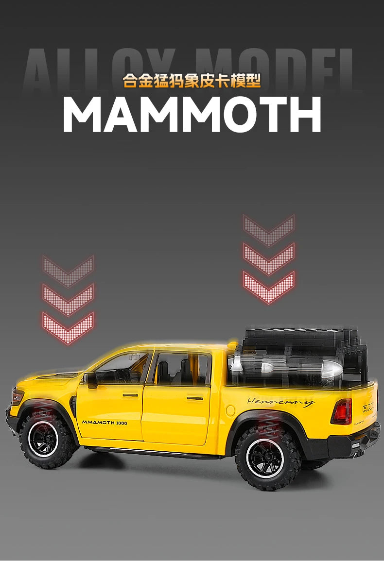 1:32 Dodge RAM 1000 TRX Mammoth Metal Diecast Alloy Car Model Car Central Control Decoration Ornaments Gift With Boyfriend Goods