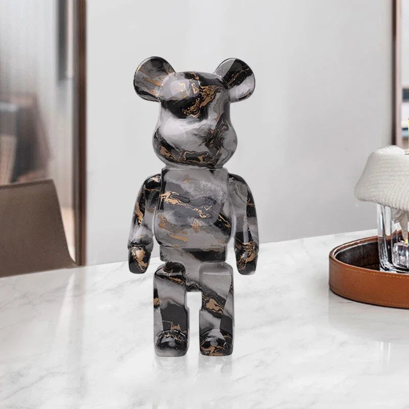 27cm Graffiti Bear Figurine Home Decoration Animal Statue Storage Money Jar Modern Room Sculpture Table Decor  Statues