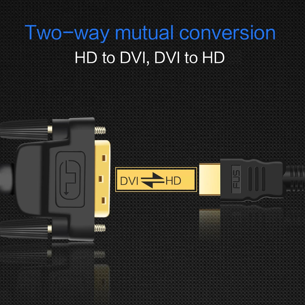 HDMI-compatible to DVI Cable  Male 24+1 DVI-D Male Adapter Gold Plated 1080P for HDTV DVD Projector PlayStation 4 PS4/3 TV BOX