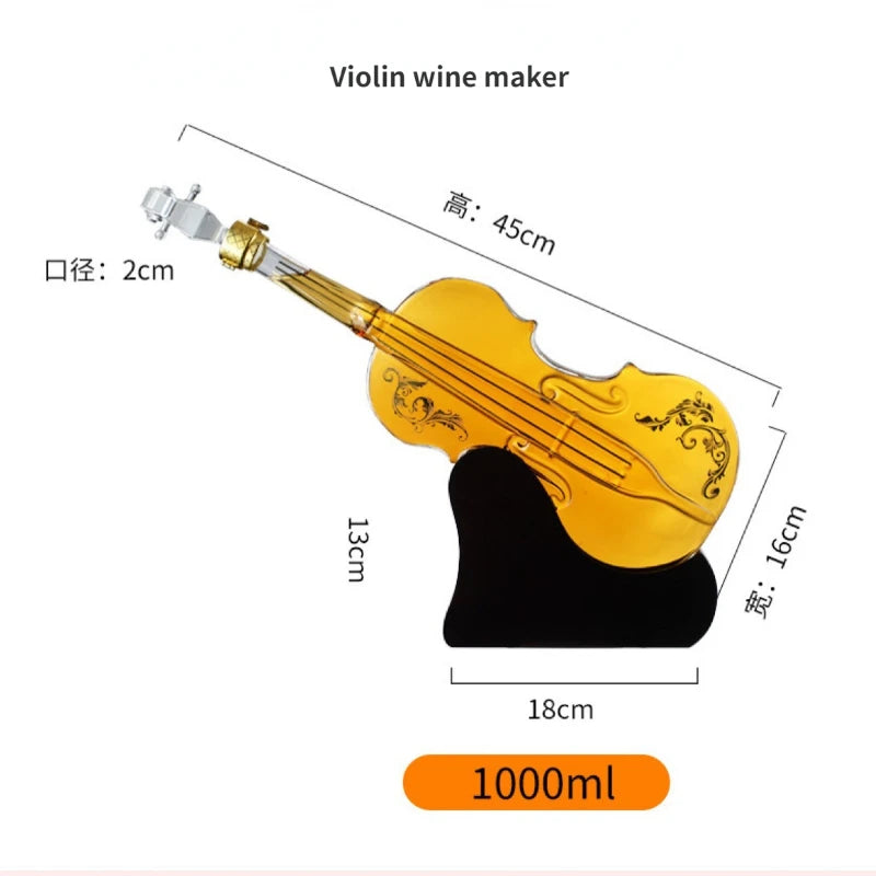 High Borosilicate Glass Wine Bottle Guitar Violin Decanter Wine Set Thickened Transparent Craft Decanter Bottle Decoration