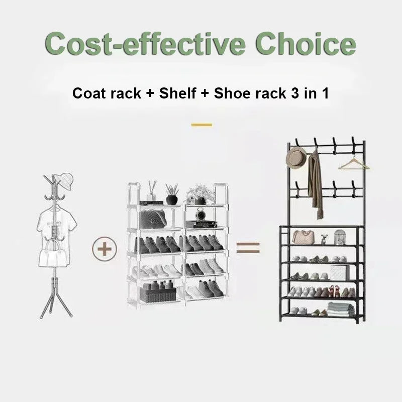 Coat Shelves Shoe Furniture Strong Load-bearing Living Room Organizer Clothes Hat Shoes Storage Shelf Bedroom Bag Storage Rack