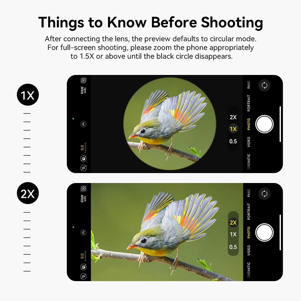 5X to 10X Telephoto Zoom Smartphone Lens with Universal Clip