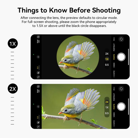 5X to 10X Telephoto Zoom Smartphone Lens with Universal Clip