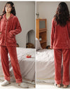 Women’s Winter Flannel Pajama Set – Warm, Thick Coral Fleece 2-Piece Loungewear