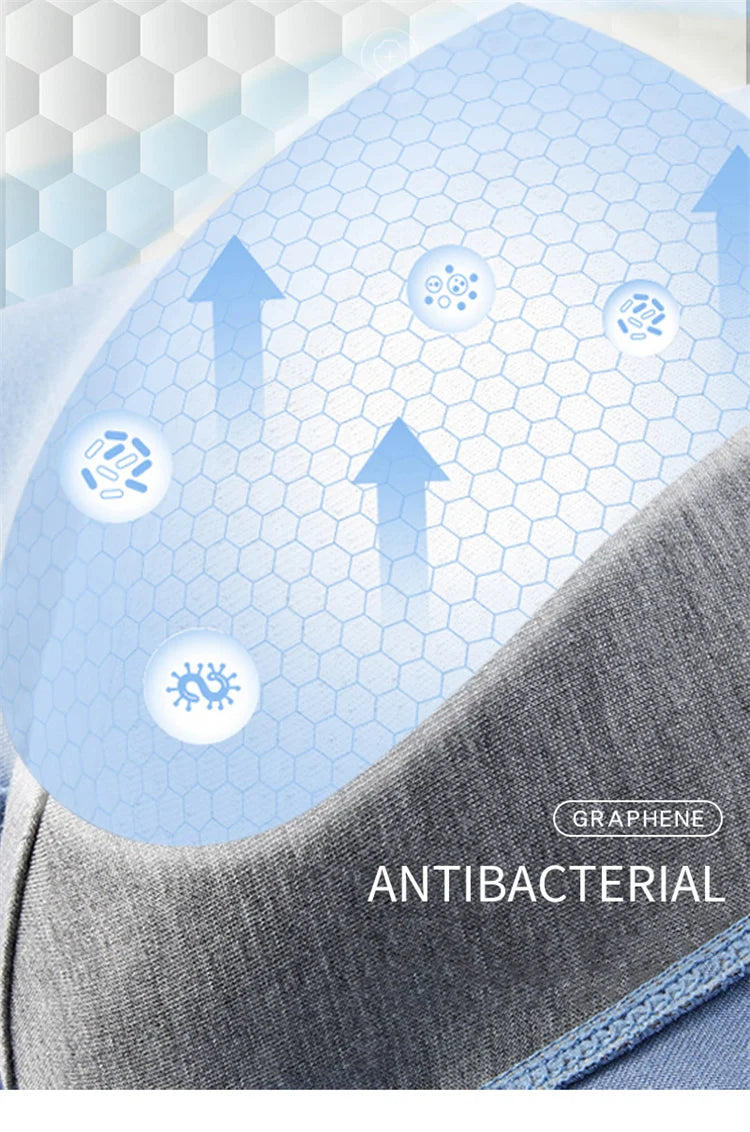 3-Pack Men’s Modal Graphene Boxer Shorts – Antibacterial Crotch, Comfortable Fit