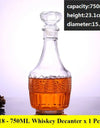 3 styles barware wine glass bottle 1000ml lead-free glass whiskey decanters for Liquor Scotch Bourbon