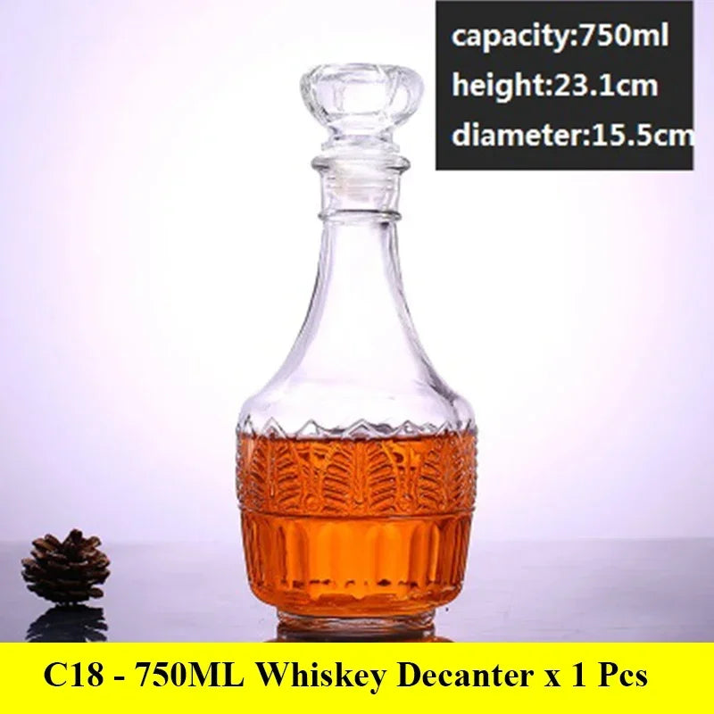 3 styles barware wine glass bottle 1000ml lead-free glass whiskey decanters for Liquor Scotch Bourbon